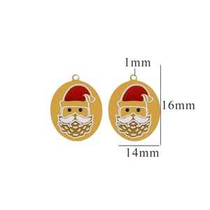 1 pezzo semplice serie simpatico cartone animato Babbo Natale in acciaio inossidabile placcato Colore oro  unisex pendenti h5 